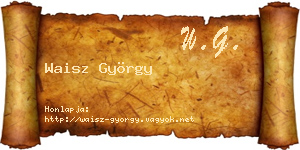 Waisz György névjegykártya